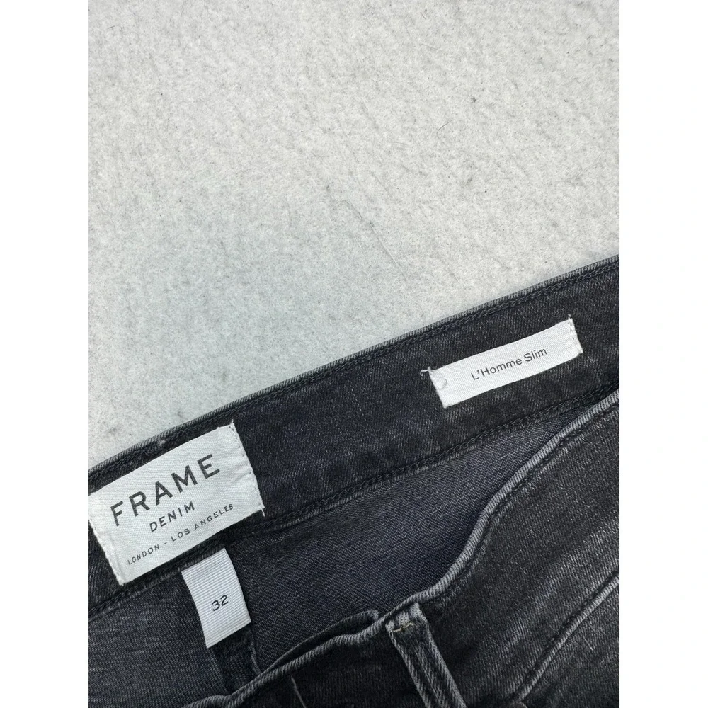 Frame Denim Jeans Mens 32x32 Gray Charcoal L'Homme Slim Tapered Stretch